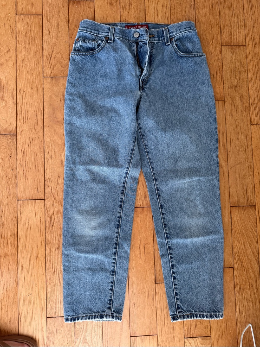 Vintage Levi's High-Rise Light Blue Straight Taper Jeans 29 inch waist